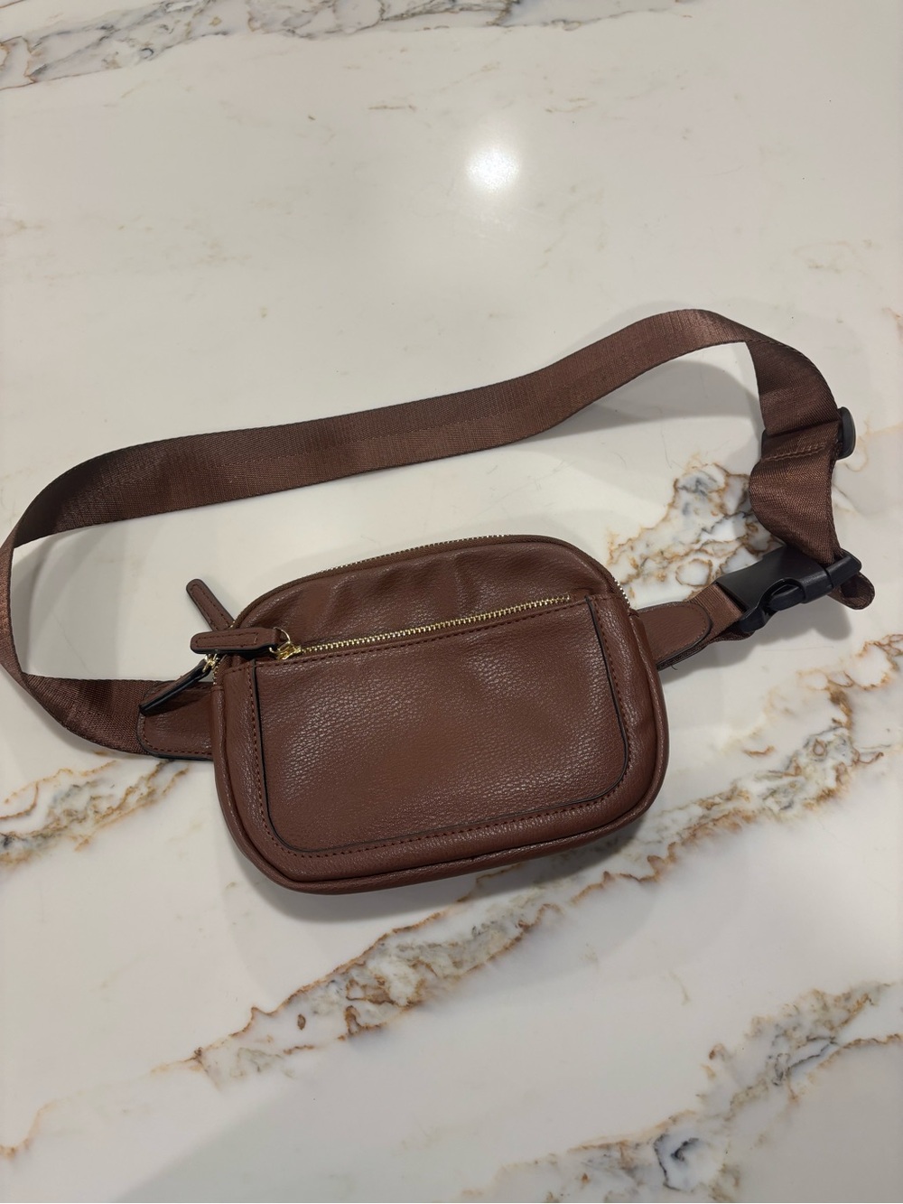 Brown Leather Crossbody Belt Bag - Men's or women’s Everyday Waist Pack